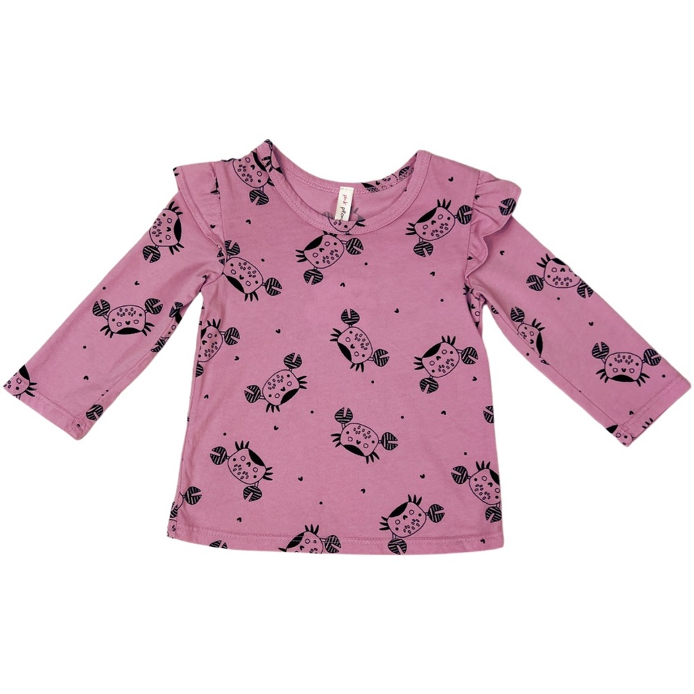 Pink Kids Shirt with crab Print